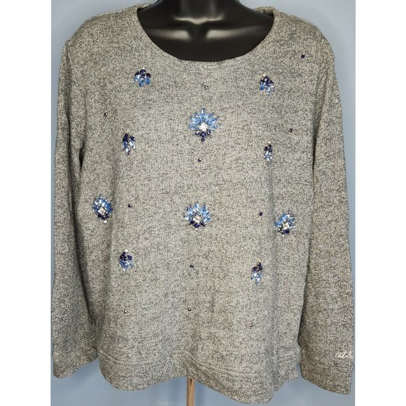 💜$5💜AT&T BEDAZZLED CROPPED TOP SWEATER-SIZE LARGE - Picture 1 of 6
